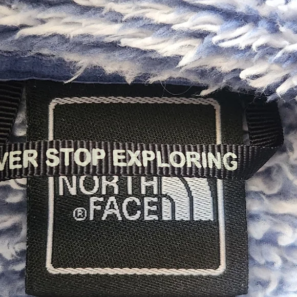 THE NORTH FACE Women’s Deep Pile Fleece Jacket Large Heather Blue Full Zip - Picture 3 of 14